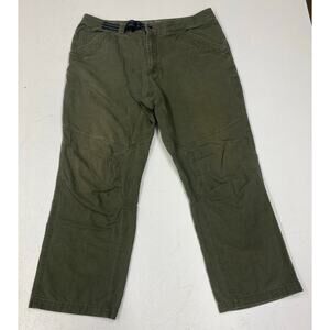 Men Mountain Hardwear cotton canvas belted outdoor hiking chino pants, 38/30